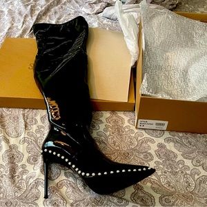 Steven Madden Paten Leather Stiletto Boots